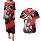 Sydney Swans Football Club Couples Matching Puletasi and Hawaiian Shirt Swans Muscular Mascot Graphic - Abstract Paint Splatter Art