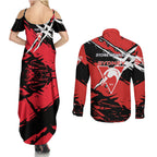 Sydney Swans Football Club Couples Matching Summer Maxi Dress and Long Sleeve Button Shirt Swans Muscular Mascot Graphic - Abstract Paint Splatter Art