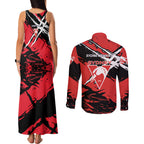 Sydney Swans Football Club Couples Matching Tank Maxi Dress and Long Sleeve Button Shirt Swans Muscular Mascot Graphic - Abstract Paint Splatter Art