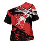 Sydney Swans Football Club Cross Shoulder Shirt Swans Muscular Mascot Graphic - Abstract Paint Splatter Art