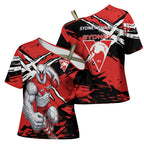 Sydney Swans Football Club Cross Shoulder Shirt Swans Muscular Mascot Graphic - Abstract Paint Splatter Art