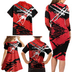 Sydney Swans Football Club Family Matching Long Sleeve Bodycon Dress and Hawaiian Shirt Swans Muscular Mascot Graphic - Abstract Paint Splatter Art