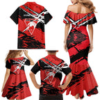 Sydney Swans Football Club Family Matching Mermaid Dress and Hawaiian Shirt Swans Muscular Mascot Graphic - Abstract Paint Splatter Art