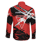 Sydney Swans Football Club Family Matching Off Shoulder Short Dress and Hawaiian Shirt Swans Muscular Mascot Graphic - Abstract Paint Splatter Art