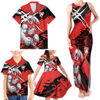 Sydney Swans Football Club Family Matching Tank Maxi Dress and Hawaiian Shirt Swans Muscular Mascot Graphic - Abstract Paint Splatter Art