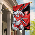 Sydney Swans Football Club Garden Flag Swans Muscular Mascot Graphic - Abstract Paint Splatter Art