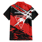 Sydney Swans Football Club Hawaiian Shirt Swans Muscular Mascot Graphic - Abstract Paint Splatter Art