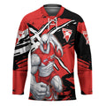 Sydney Swans Football Club Hockey Jersey Swans Muscular Mascot Graphic - Abstract Paint Splatter Art