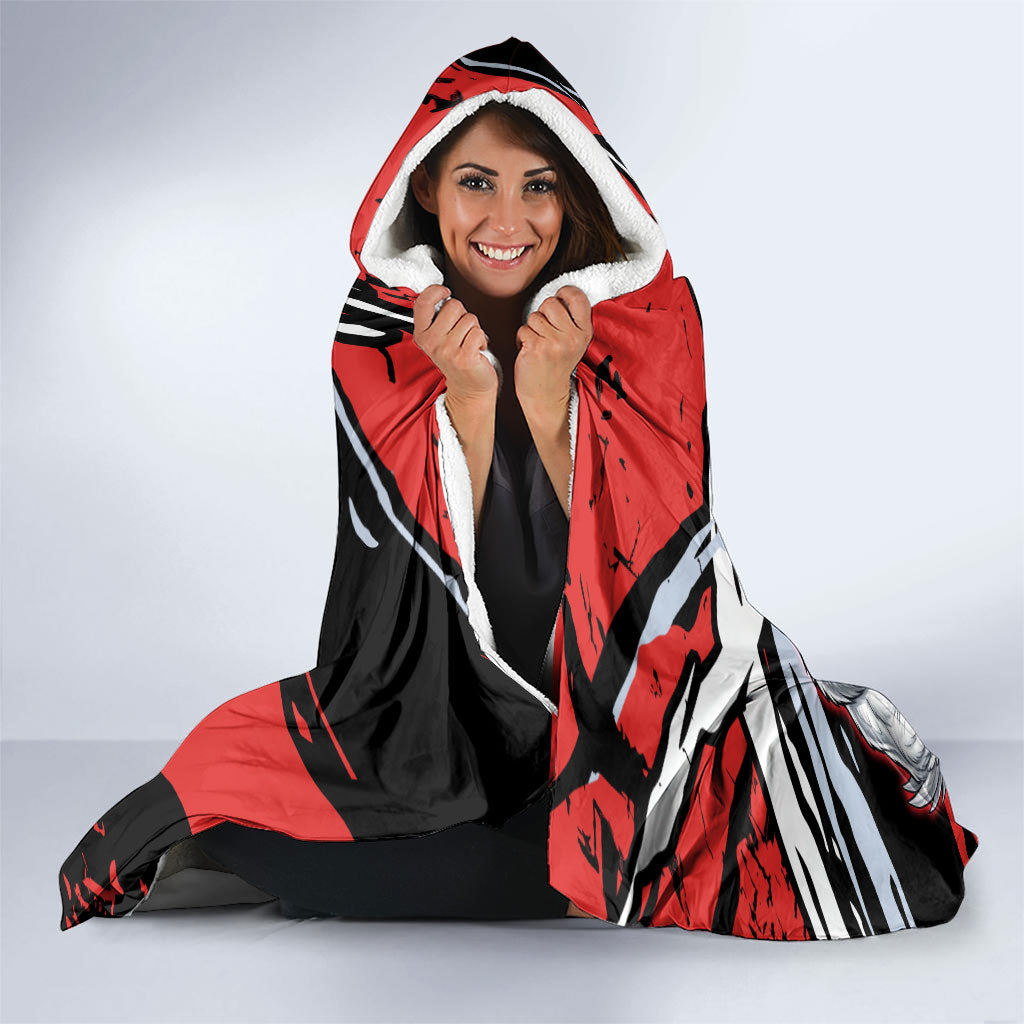 Sydney Swans Football Club Hooded Blanket Swans Muscular Mascot Graphic - Abstract Paint Splatter Art