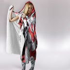 Sydney Swans Football Club Hooded Blanket Swans Muscular Mascot Graphic - Abstract Paint Splatter Art