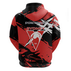 Sydney Swans Football Club Hoodie Swans Muscular Mascot Graphic - Abstract Paint Splatter Art