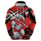 Sydney Swans Football Club Hoodie Swans Muscular Mascot Graphic - Abstract Paint Splatter Art