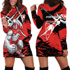 Sydney Swans Football Club Hoodie Dress Swans Muscular Mascot Graphic - Abstract Paint Splatter Art