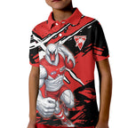 Sydney Swans Football Club Kid Polo Shirt Swans Muscular Mascot Graphic - Abstract Paint Splatter Art