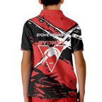 Sydney Swans Football Club Kid Polo Shirt Swans Muscular Mascot Graphic - Abstract Paint Splatter Art