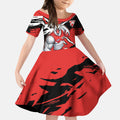 Sydney Swans Football Club Kid Short Sleeve Dress Swans Muscular Mascot Graphic - Abstract Paint Splatter Art