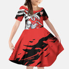 Sydney Swans Football Club Kid Short Sleeve Dress Swans Muscular Mascot Graphic - Abstract Paint Splatter Art