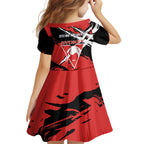 Sydney Swans Football Club Kid Short Sleeve Dress Swans Muscular Mascot Graphic - Abstract Paint Splatter Art