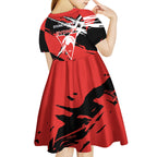 Sydney Swans Football Club Kid Short Sleeve Dress Swans Muscular Mascot Graphic - Abstract Paint Splatter Art