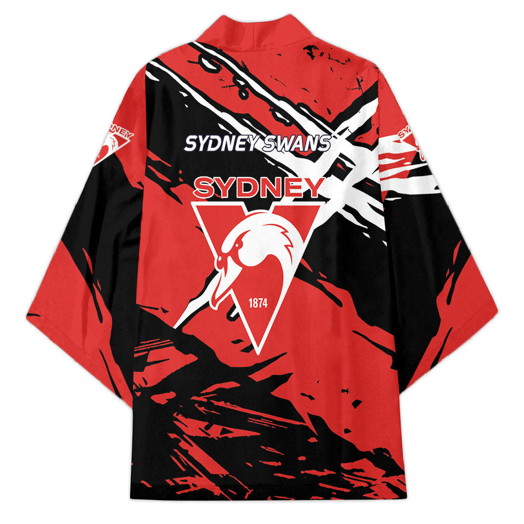 Sydney Swans Football Club Kimono Swans Muscular Mascot Graphic - Abstract Paint Splatter Art