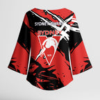 Sydney Swans Football Club Kimono Sleeve Blouse Swans Muscular Mascot Graphic - Abstract Paint Splatter Art