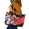 Sydney Swans Football Club Leather Tote Bag Swans Muscular Mascot Graphic - Abstract Paint Splatter Art