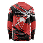 Sydney Swans Football Club Long Sleeve Shirt Swans Muscular Mascot Graphic - Abstract Paint Splatter Art