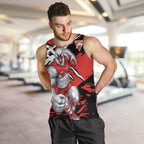 Sydney Swans Football Club Men Tank Top Swans Muscular Mascot Graphic - Abstract Paint Splatter Art