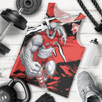 Sydney Swans Football Club Men Tank Top Swans Muscular Mascot Graphic - Abstract Paint Splatter Art