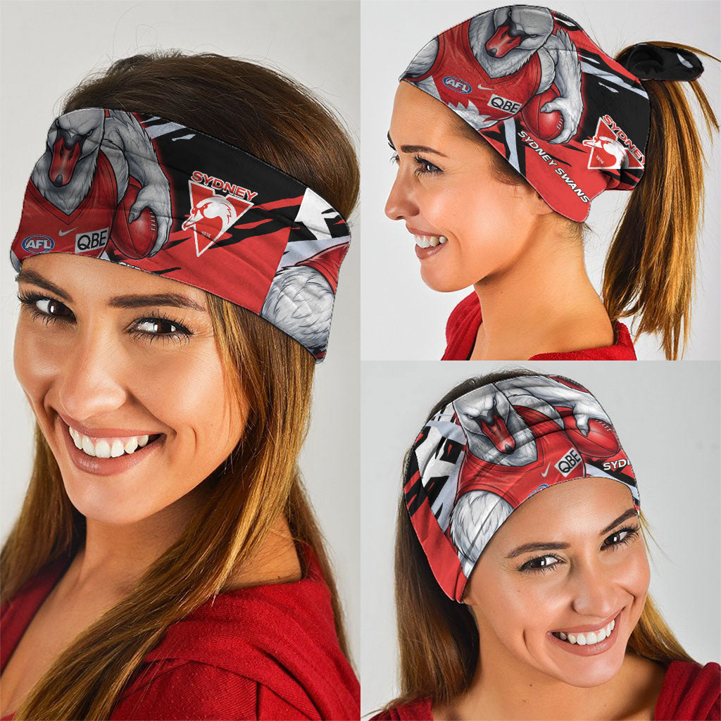 Sydney Swans Football Club Neck Gaiter Swans Muscular Mascot Graphic - Abstract Paint Splatter Art