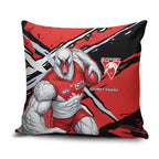 Sydney Swans Football Club Pillow Cover Swans Muscular Mascot Graphic - Abstract Paint Splatter Art