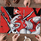 Sydney Swans Football Club Puzzle Swans Muscular Mascot Graphic - Abstract Paint Splatter Art