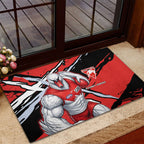 Sydney Swans Football Club Rubber Doormat Swans Muscular Mascot Graphic - Abstract Paint Splatter Art
