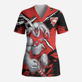 Sydney Swans Football Club Scrub Top Swans Muscular Mascot Graphic - Abstract Paint Splatter Art