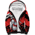 Sydney Swans Football Club Sherpa Hoodie Swans Muscular Mascot Graphic - Abstract Paint Splatter Art