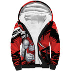 Sydney Swans Football Club Sherpa Hoodie Swans Muscular Mascot Graphic - Abstract Paint Splatter Art