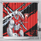 Sydney Swans Football Club Shower Curtain Swans Muscular Mascot Graphic - Abstract Paint Splatter Art