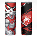 Sydney Swans Football Club Skinny Tumbler Swans Muscular Mascot Graphic - Abstract Paint Splatter Art