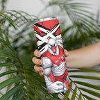 Sydney Swans Football Club Skinny Tumbler Swans Muscular Mascot Graphic - Abstract Paint Splatter Art