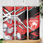 Sydney Swans Football Club Skinny Tumbler Swans Muscular Mascot Graphic - Abstract Paint Splatter Art
