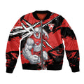 Sydney Swans Football Club Sleeve Zip Bomber Jacket Swans Muscular Mascot Graphic - Abstract Paint Splatter Art