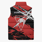 Sydney Swans Football Club Sleeveless Puffer Jacket Swans Muscular Mascot Graphic - Abstract Paint Splatter Art