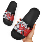 Sydney Swans Football Club Slide Sandals Swans Muscular Mascot Graphic - Abstract Paint Splatter Art