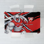 Sydney Swans Football Club Tablecloth Swans Muscular Mascot Graphic - Abstract Paint Splatter Art