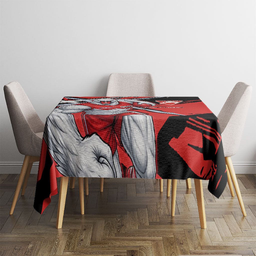 Sydney Swans Football Club Tablecloth Swans Muscular Mascot Graphic - Abstract Paint Splatter Art