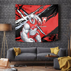 Sydney Swans Football Club Tapestry Swans Muscular Mascot Graphic - Abstract Paint Splatter Art