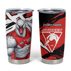 Sydney Swans Football Club Tumbler Cup Swans Muscular Mascot Graphic - Abstract Paint Splatter Art