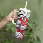 Sydney Swans Football Club Tumbler With Handle Swans Muscular Mascot Graphic - Abstract Paint Splatter Art