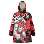 Sydney Swans Football Club Wearable Blanket Hoodie Swans Muscular Mascot Graphic - Abstract Paint Splatter Art