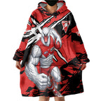 Sydney Swans Football Club Wearable Blanket Hoodie Swans Muscular Mascot Graphic - Abstract Paint Splatter Art